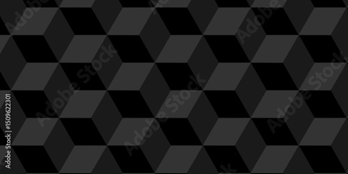 Geometric minimal diamond pattern grid backdrop triangle background. Abstract cube geometric tile and mosaic wall or grid hexagon technology. black and gray geometric block cube structure.