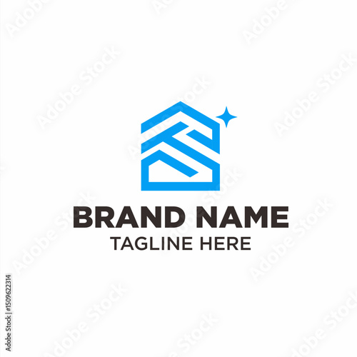 Modern Abstract Initial TS Letter Home Shape Architecture Building Logo Design