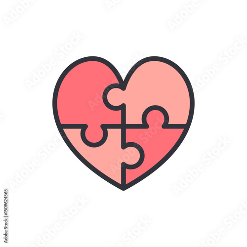 Interlocking Heart Puzzle Symbolizing Connection Harmony And Wholeness