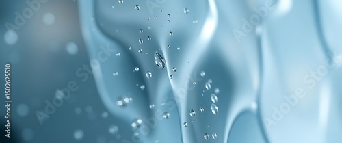 close up of water bubbles on a blue background
