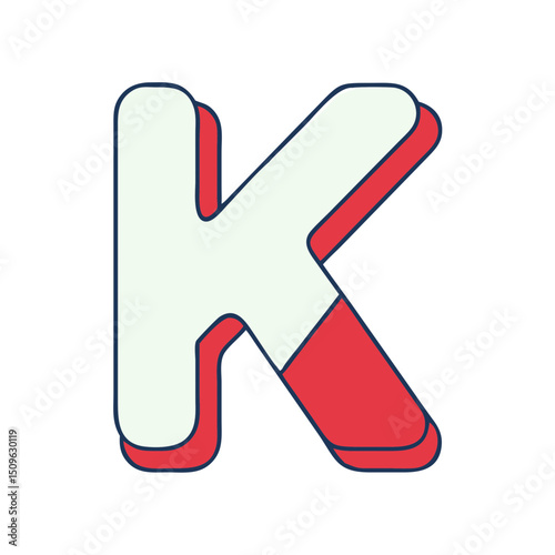 Letter K Red Splash Alphabet Font Icon for Branding and Design