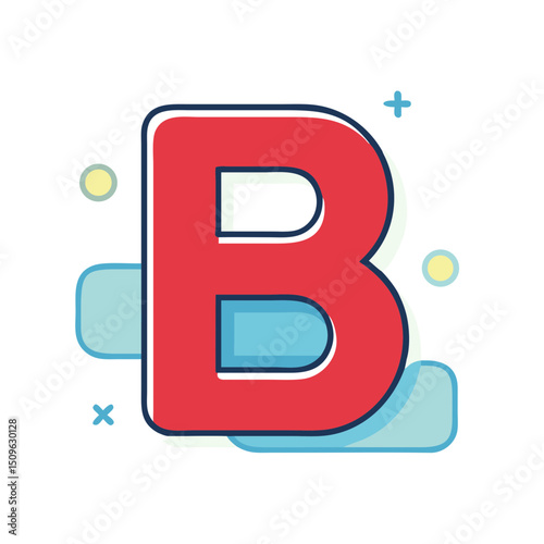 Letter B Red Splash Alphabet Font Icon for Branding and Design
