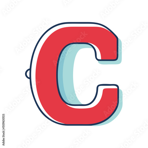 Letter C Red Splash Alphabet Font Icon for Branding and Design