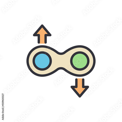 Abstract Connection With Directional Arrows On Transparent Background