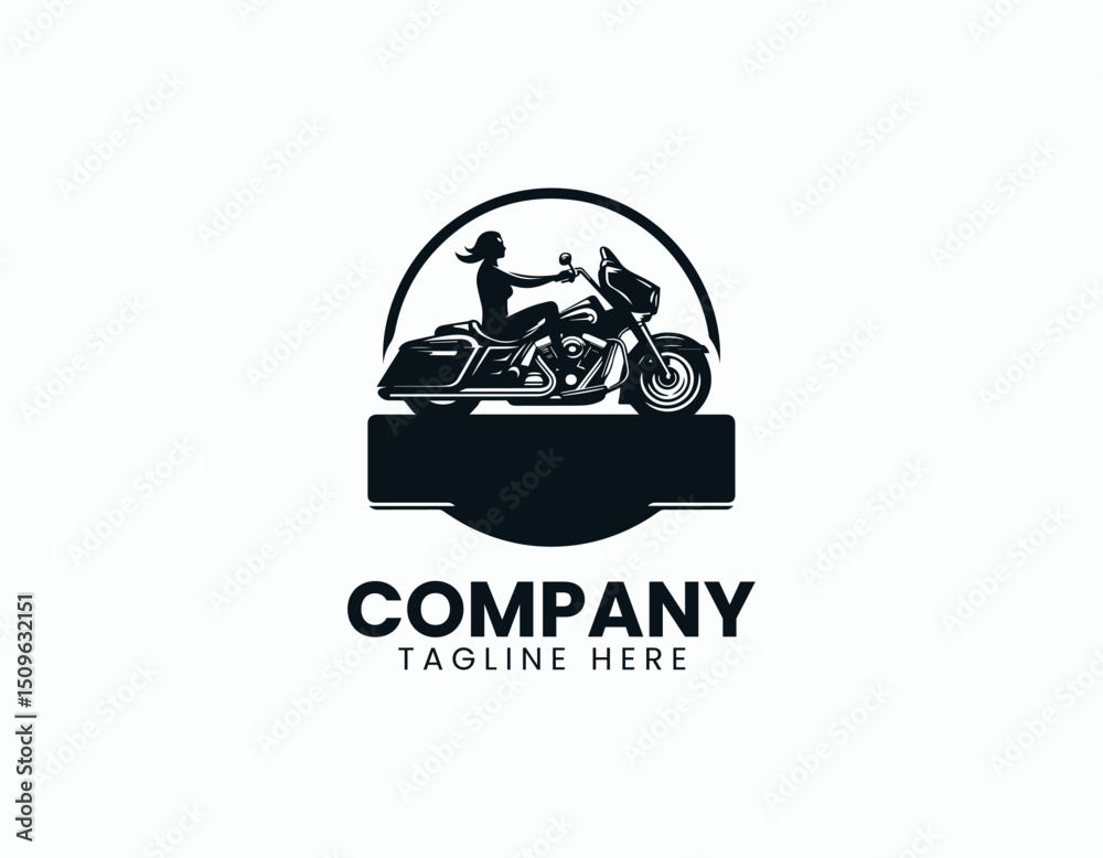 Obraz premium Iconic Harley-Davidson Touring Motorcycle Elegant Illustration Vector Logo