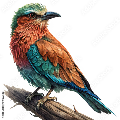 Perched Bird on Branch