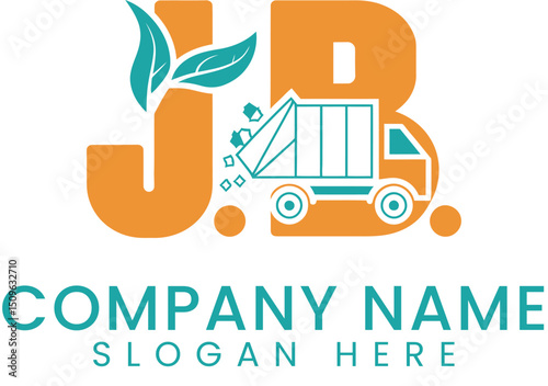 Eco Friendly JB Waste Removal Company Logo teal blue icon   
