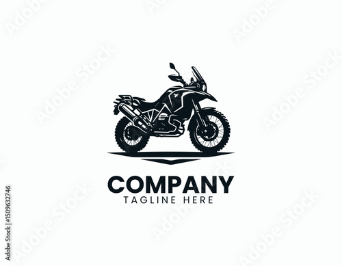 Adventure Motorcycle Iconic Profile for Powerful Off-Road Exploration Vector Logo Design
