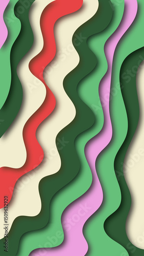 abstract colorful paper cut wave background