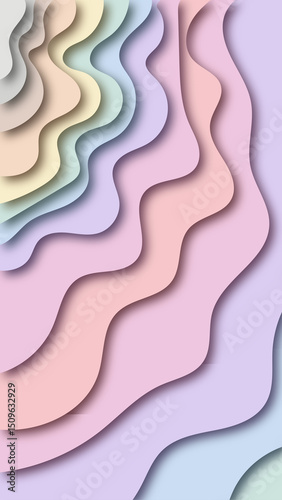 abstract colorful paper cut wave background