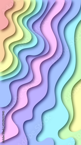abstract colorful paper cut wave background