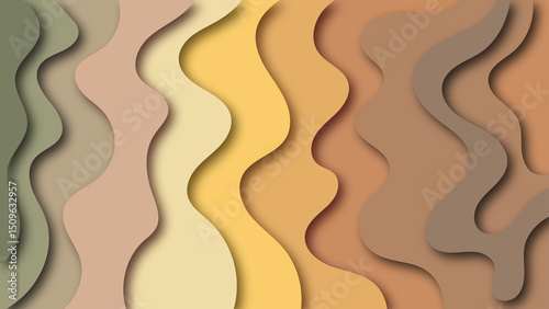 abstract colorful paper cut wave background