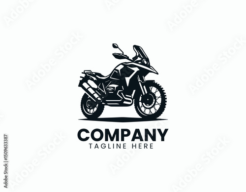 Adventure Motorcycle Iconic Profile for Powerful Off-Road Exploration Vector Logo Design