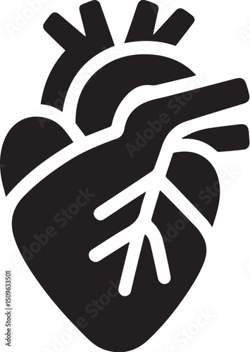 human heart vector art flat design.