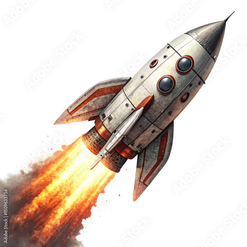 Retro Rocket Taking Off