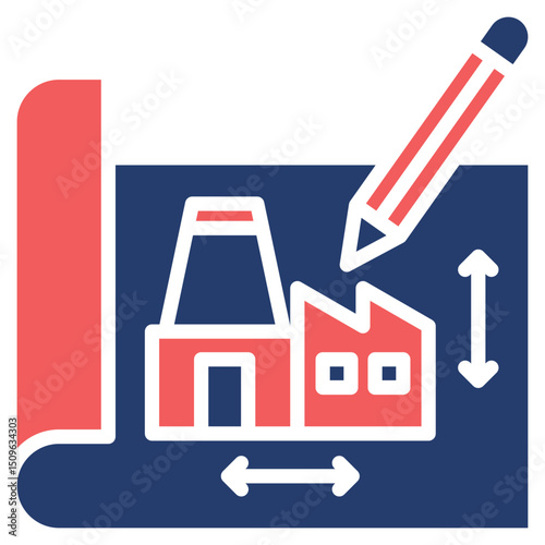 Factory Blueprint glyph color icon