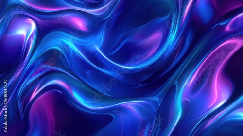 Wallpaper Mural Abstract Blue and Purple Fluid Art Background with Swirling Lines and Smooth Texture Torontodigital.ca