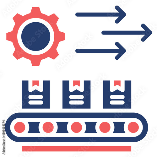 Production Line glyph color icon