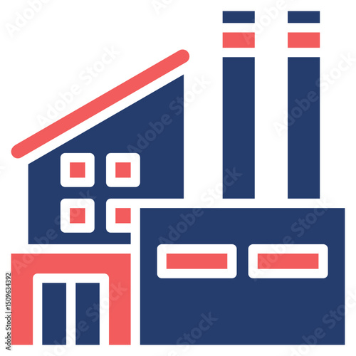 Factory Building glyph color icon