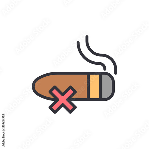 Prohibition Of Smoking Sign With A Cigar And A Stop Symbol