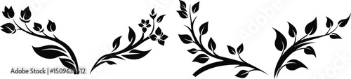 Vector illustration set of corner-to-corner line on a plain white background

