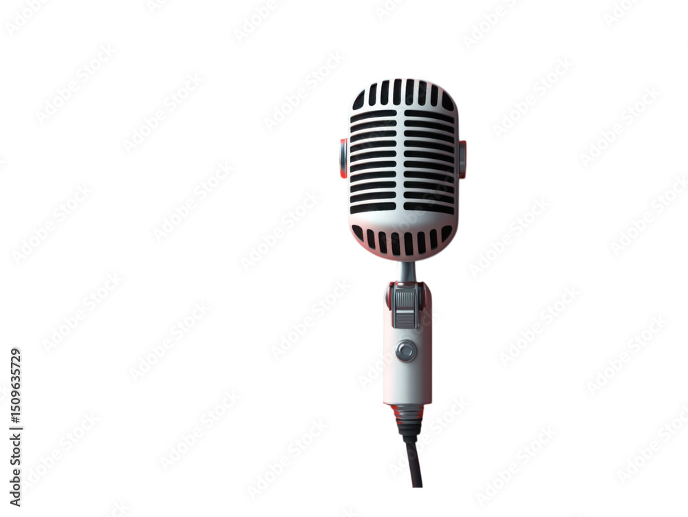 Fototapeta premium A microphone is shown in a white background