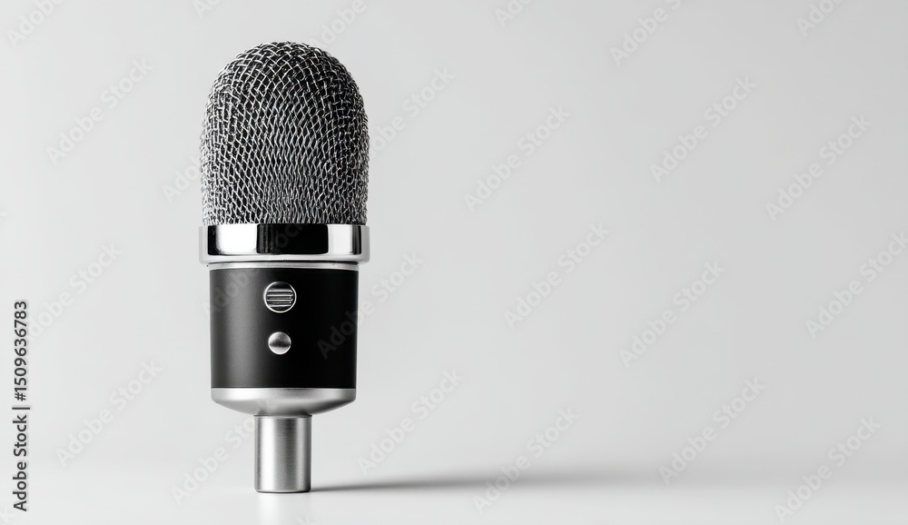 Fototapeta premium Studio microphone on white background audio device