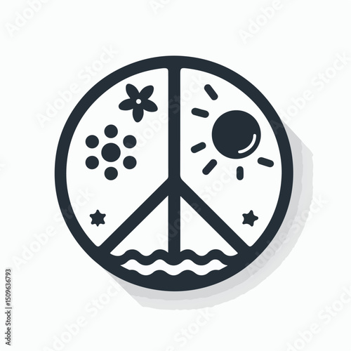 peace icon vector illustration