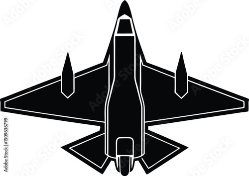 Jet fighter aircraft vector, Modern fighter jet aircraft flying vector, Air force fighter jet silhouette. vector illustration