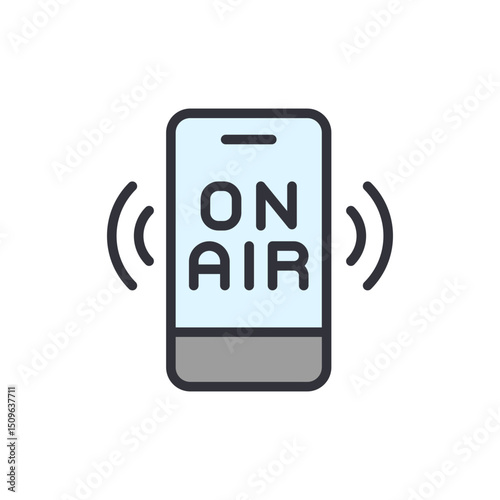 On Air Broadcast Notification Displayed On Modern Mobile Device