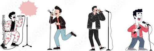 Cartoon Singers on Stage