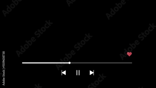 Music player animation with black and green background