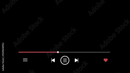 Music player animation with black and green background