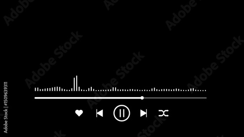 Music player animation with black and green background
