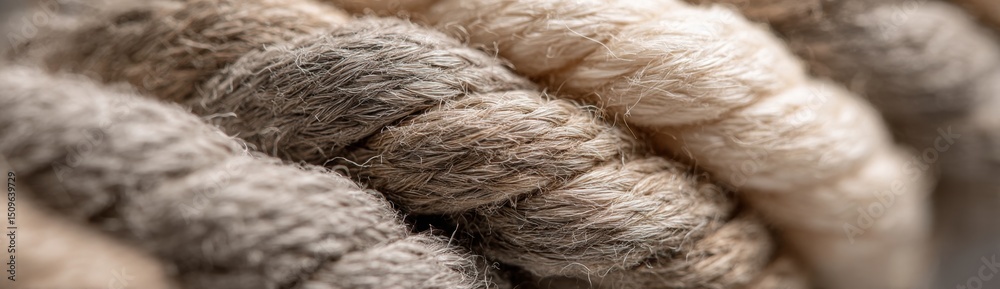 Fototapeta premium Close-up twisted beige rope