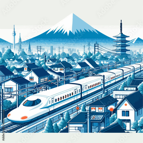 fast train vector illustration