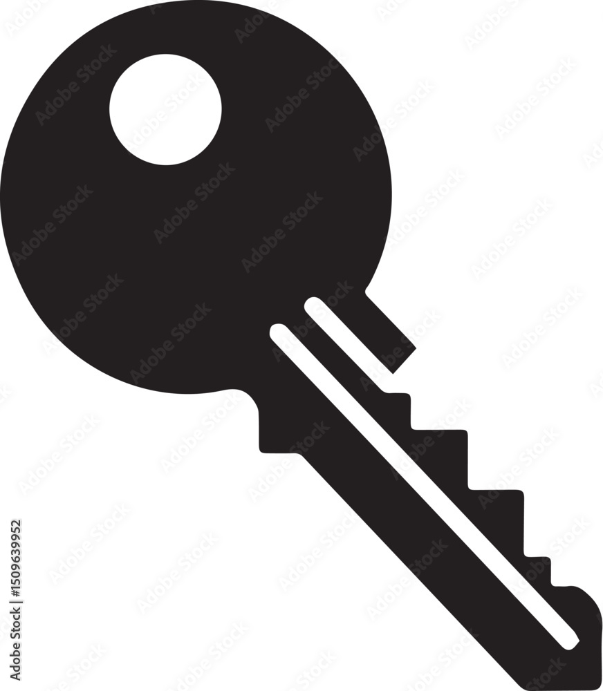 key silhouette, black and white vector key silhouette, black and white vector
