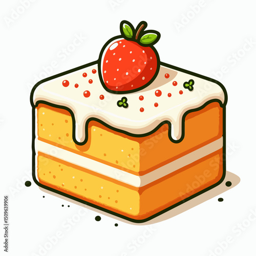 steamed sponge cake vector illustration