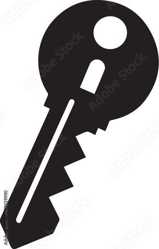 key silhouette, black and white vector
