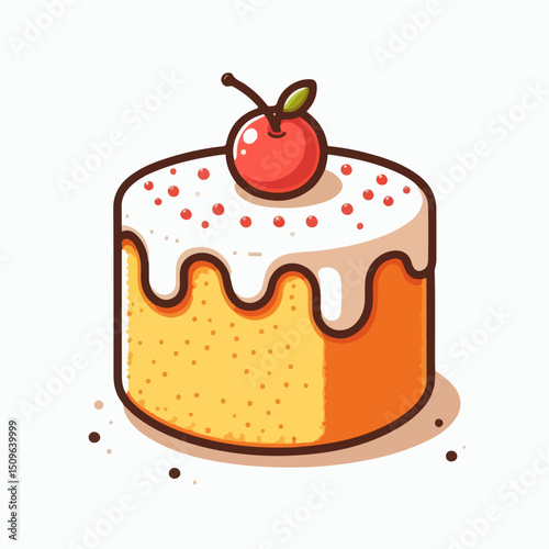steamed sponge cake vector illustration