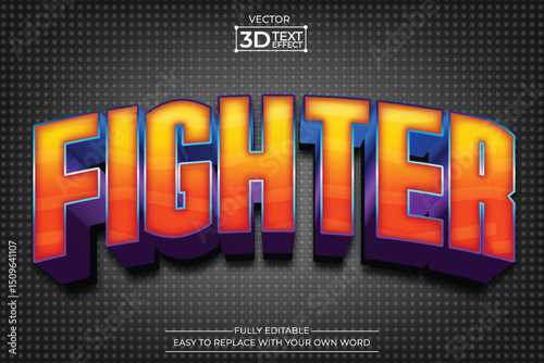 Fighter editable 3D Text effect