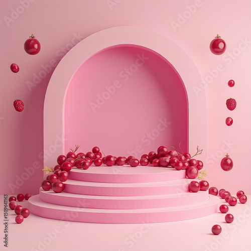 Cherry Product podium display background
