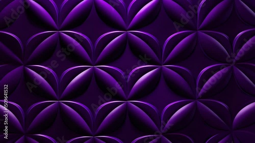 An opulent pattern of amethyst petals radiates light and shadow, creating a mesmerizing textured surface that captivates the eye.background
