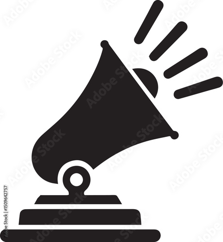 Emergency siren icon on white background
