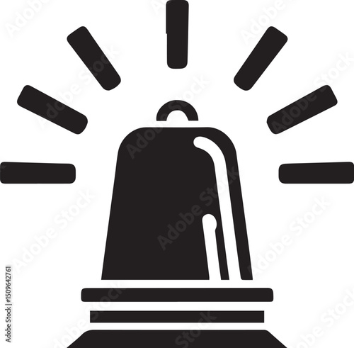 Emergency siren icon on white background