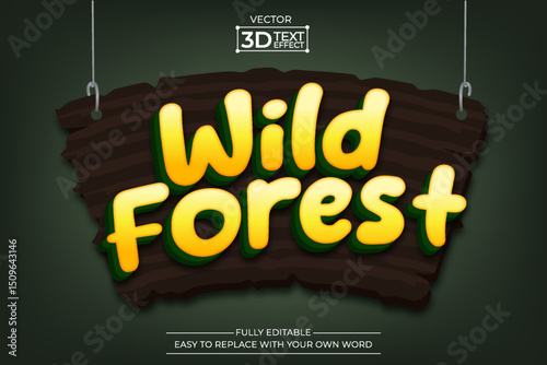 Wild forest editable 3D Text effect