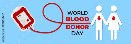 World Blood Donor Day. Blood and people icon. Great for cards, banners, posters, social media and more.