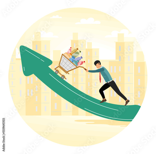 Economic crisis or consumer price rising up concept.