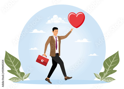 Love your job or happy and enjoy working dream job concept.