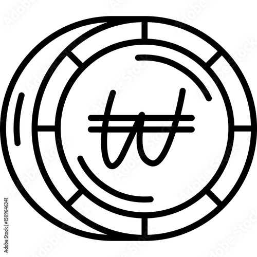 South Korean won Coin Icon